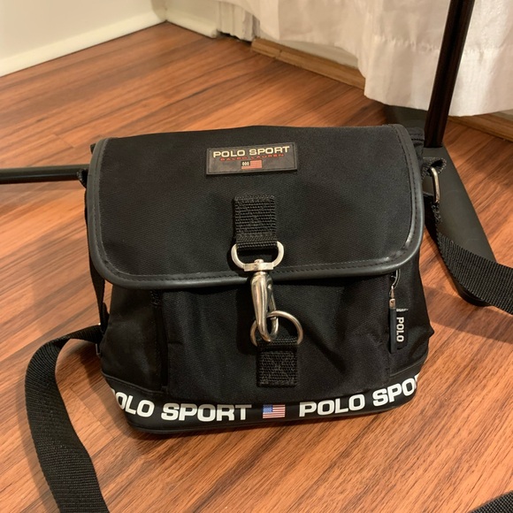 Vintage 90’s Polo by Ralph Lauren Black Messenger Bag